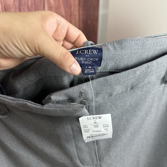 J. Crew Ruby Crop Pant Gray Size 14 NWT Dress Pant Work Ankle - Picture 7 of 7